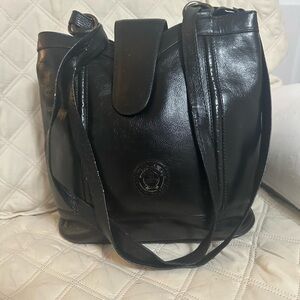 Elegant Black Leather Tote Bag